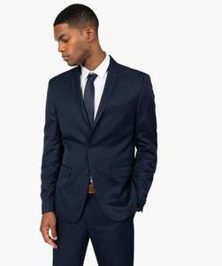 Veste de costume homme unie effet légèrement satiné - bleu foncé, gris foncé ou noir, Plusieurs Tailles Disponibles (Via Retrait Magasin)