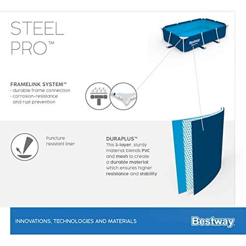 Piscine rectangulaire Bestway Steel Pro - 300 X 201 X 66 cm