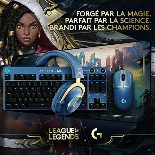 Souris sans fil Logitech G Pro X Edition League of Legends - Lightspeed, Ambidextre, 25600 DPI, 8 Boutons programmables, RGB