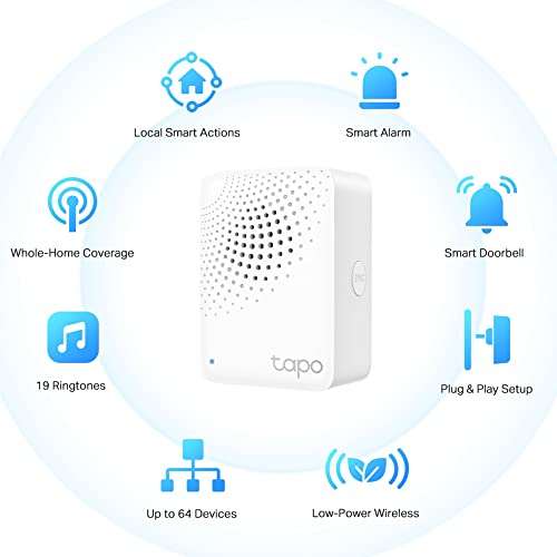 Hub IoT connecté Tapo Smart Hub H100 avec sonnerie pour capteurs/commutateurs - jusqu'à 64 appareils