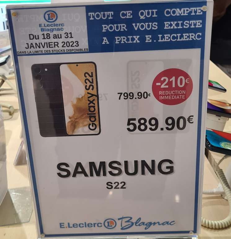 Smartphone 6.1" Samsung Galaxy S22 5G - AMOLED 120 Hz, 8 Go, 128 Go - Blagnac (31)