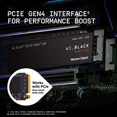 [Prime] SSD interne M.2 NVMe 4.0 Western Digital WD Black SN770 - 2 To (WDS200T3X0E)