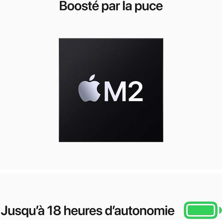 PC Portable 13" Apple MacBook Air (2022) - Puce M2, RAM 8 Go, SSD 256 Go (Plusieurs coloris - Via Bonus reprise de 120€ en magasin)