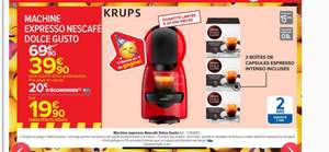Machine à café Krups Nescafé Dolce Gusto - Rouge + 3 boites de capsules Expresso Intenso (via 20€ sur la carte fidélité)
