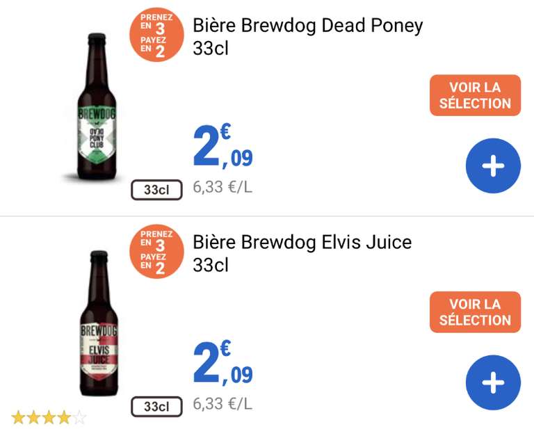 3 Bières Brewdog Dead Poney or Elvis Juice (3x 33cL) - Brignais (69)