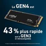 SSD Crucial P3 Plus PCIe Gen4 3D NAND NVMe - 1 To à 48,64€ & 2 To à 87,87€ (Compatible PS5)