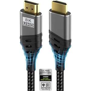 Câble HDMI 2.1 8K Cuszwee - 2m, Certifié Ultra Haut Débit (Vendeur Tiers - via coupon)