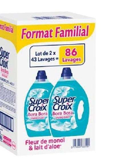Lessive liquide Bora Bora Super Croix 2x2,15 litres (via 11,17€ sur carte de fidélité)