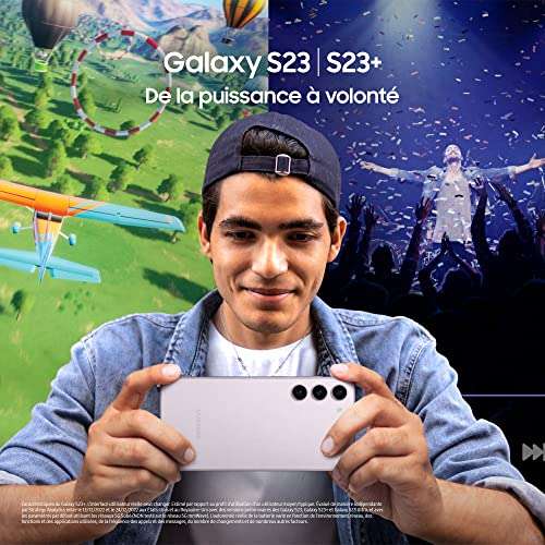 Smartphone 6.6" Samsung Galaxy S23+ Plus 5G - 8 Go de RAM, 256 Go + Chargeur secteur rapide 25W