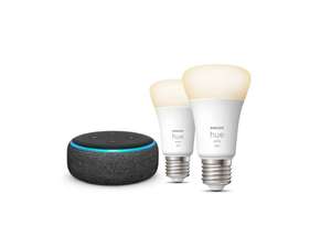 Pack 2 ampoules connectées Philips Hue E27 White + assistant vocal Amazon Echo Dot 3 (vendeur tiers Boulanger)