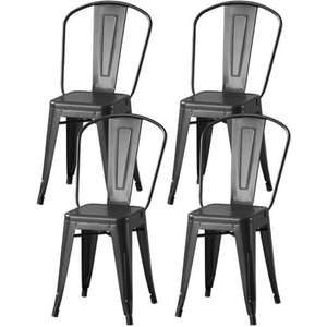 Lot de 4 chaises en métal noir Dara (vendeur tiers)
