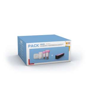 Pack Découverte Kit de démarrage Philips Hue 2 ampoules E27 et Télécommande Hue Dimmer Switch + 1 Barre Lumineuse Hue Play (via retrait)