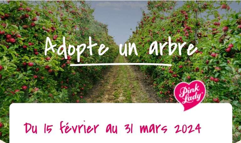 Parrainage d’un pommier + Récolte de pomme gratuite 2024 (adopteunarbre-pinklady.fr)
