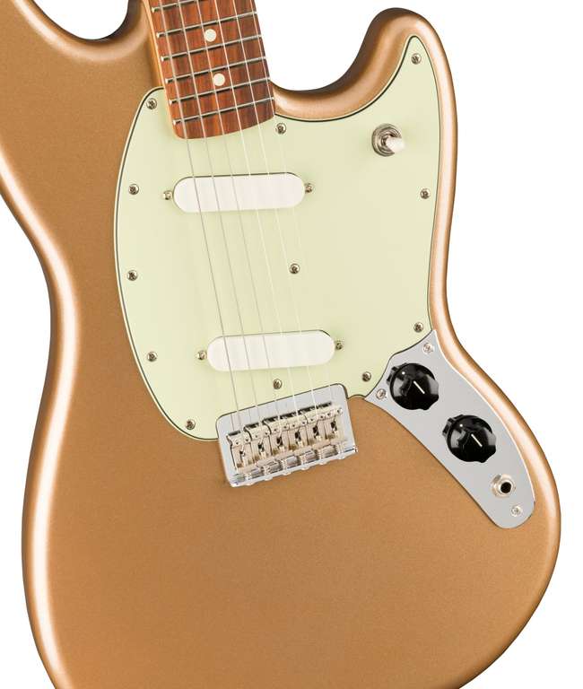 Sélection de guitares et basses Fender en promotion (Ex : Fender Player Mustang Firemist Gold - fender.com)
