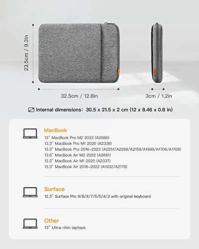 Pochette 13 pour Mac et PC fin Housse Protection Sacoche Ordinateur  Portable Tablette 13 Pouces (ROSE)