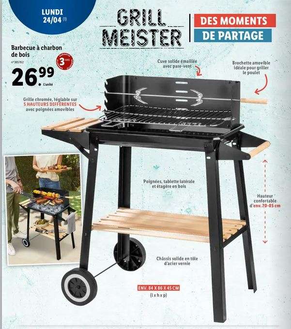 Barbecue à charbon de bois Grill Meister