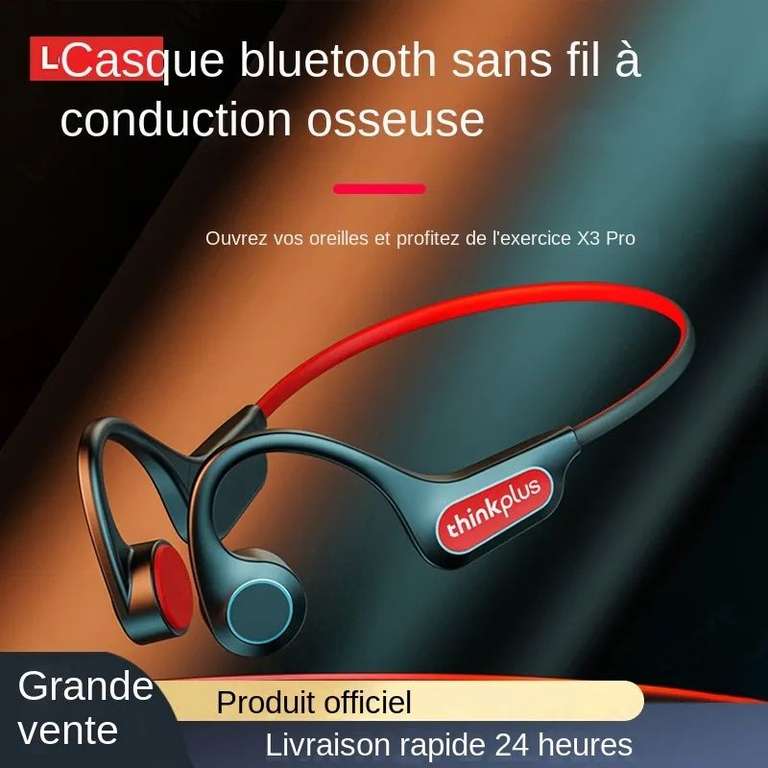 Micro-casque Bluetooth à conduction osseuse laisse les oreilles libres