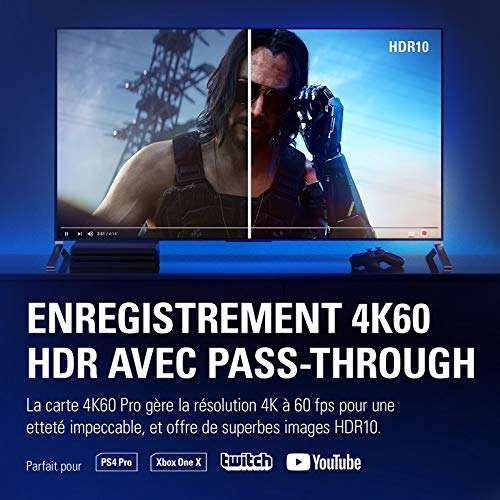 Carte d’acquisition interne Elgato 4K60 Pro MK.2, streaming et enregistrement en 4K60 HDR10 à ultra faible latence sur PS5, PS4 Pro