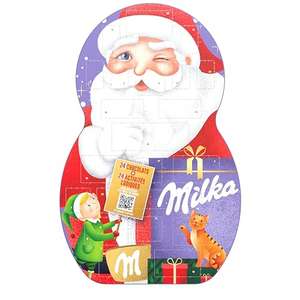 Calendrier de l’Avent Père Noël Milka - 24 Chocolats + 24 Activités Ludiques, 236 g