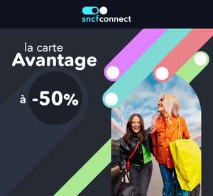 Carte Avantage SNCF (Adulte, Jeune, et Senior) à 24,50€
