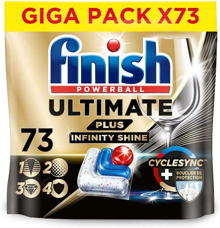 Sélection de pastilles lave vaisselle Finish en promotion - Ex: Finish  Ultimate Plus Infinity Shine - 73 capsules –