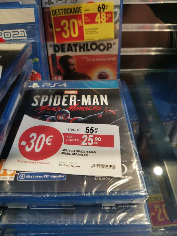 Sélection de jeux PS4 / PS5 / Xbox séries X / Switch en promo - Ex: Marvel's Spider Man Miles Morales sur PS4 - Massena Paris (75)