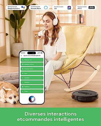 Aspirateur robot, Robot Laveur, Aspirateur, contrôle APP Bluetooth avec  réservoir d'eau de 200ML pour 120