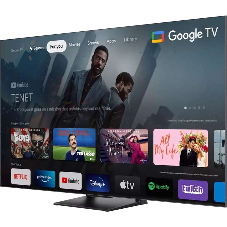 TV 55" TCL 55C745 (2023) - 4K, QLED Full LED, 144Hz, HDR Pro, Dolby Vision & Atmos iQ, FreeSync, Google TV (via ODR 100€)