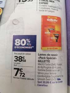 12 lames de rasoirs Rasoir Gillette (Via 30,86€ sur Carte Fidélité)