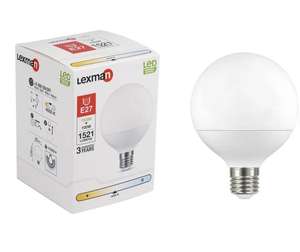 Ampoule LED plastique Lexman - Globe 95 mm, E27, 1521Lm = 100W, blanc neutre,
