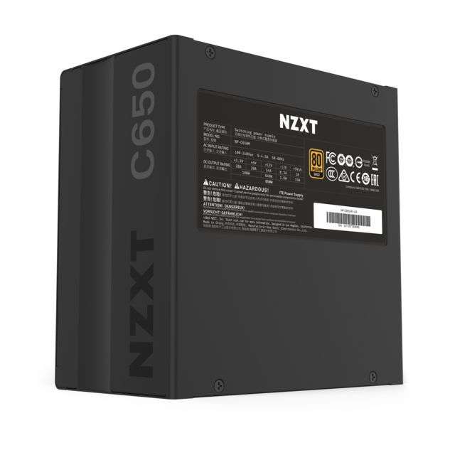 Alimentation PC modulaire NZXT C650 - 650W, 80 Plus Gold, ATX