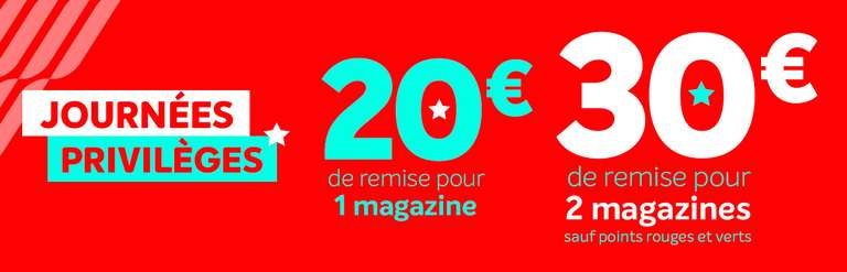 Réduction de 20€ pour l'abonnement à un magazine, 30€ pour deux magazines.