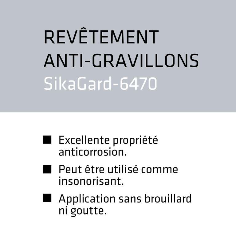 Revêtement anti-gravillons Sika - Noir, 1 L