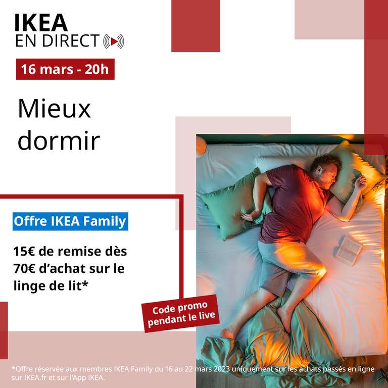 [Ikea Family] 15€ de remise dès 70€ d'achat sur le linge de lit