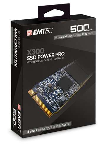 SSD interne M.2 NVMe Emtec X300 Power Pro - 500 Go