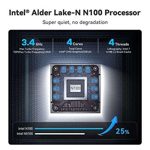 Mini PC Beelink Mini-S12 Pro - Lake-N100 Processor, 16 Go RAM, 500 Go SSD, Windows 11 Pro (vendeur tiers - via coupon)