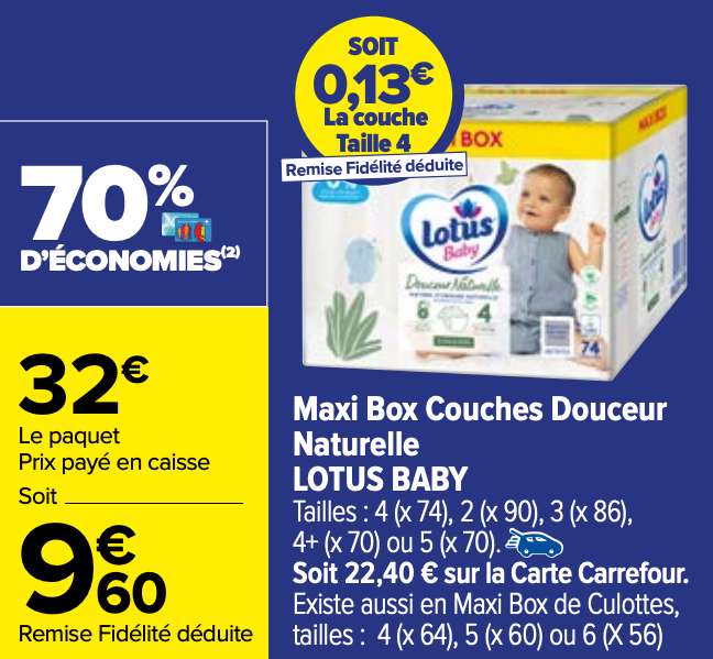 Maxi Box de couches Lotus - Différentes tailles (Via 22,40€ sur Carte Fidélité)