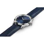 Montre Hamilton Jazzmaster Gent automatique cadran bleu bracelet cuir bleu - 40 mm (H32475640)