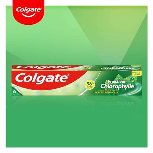 Lot 12 tubes dentifrice Colgate Chlorophyle Fraîcheur Intense, 75ml, 96% d'ingrédients d'origine naturelle (Via Abonnement et Coupon)