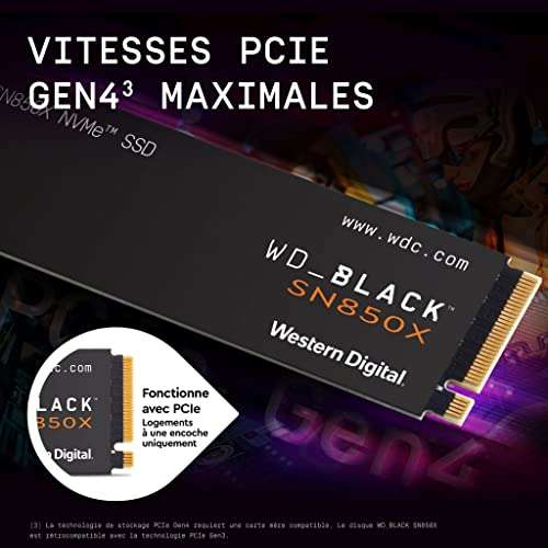 SSD interne M.2. NVMe Western Digital WD_Black SN850X - 1 To