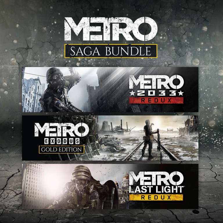 Métro Saga Bundle (Metro 2033 Redux + Metro Last Light Redux + Metro Exodus Gold Edition) sur PS4, PS5 (Dématérialisé)