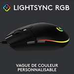 Souris Gaming Avec Éclairage Rvb Personnalisable Logitech G203 Lightsync Usb