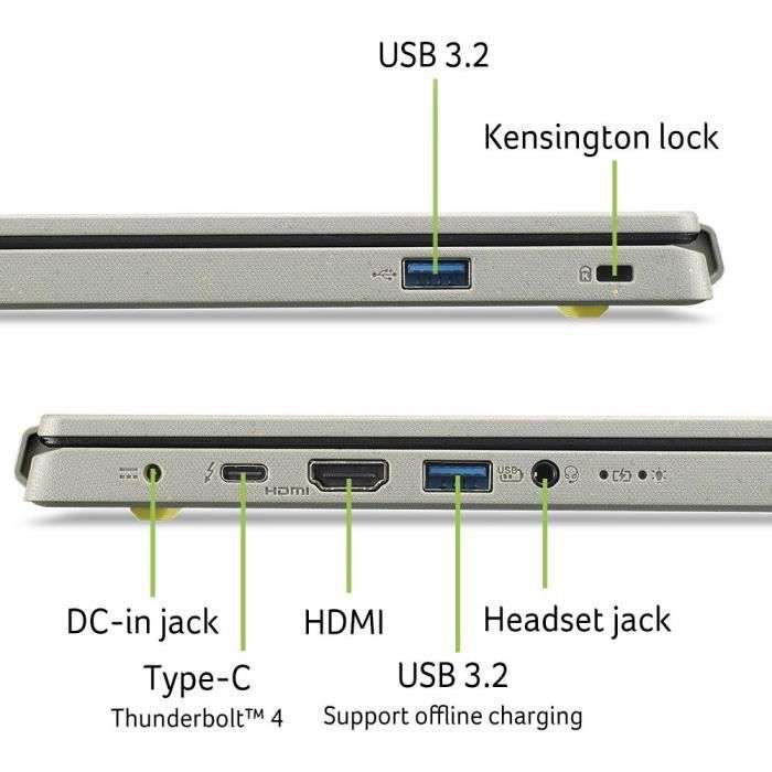 PC Portable 14" Acer Aspire Vero AV14-51-51LU - FHD IPS, i5-1235U, 16Go de RAM, SSD de 512Go, Windows 11
