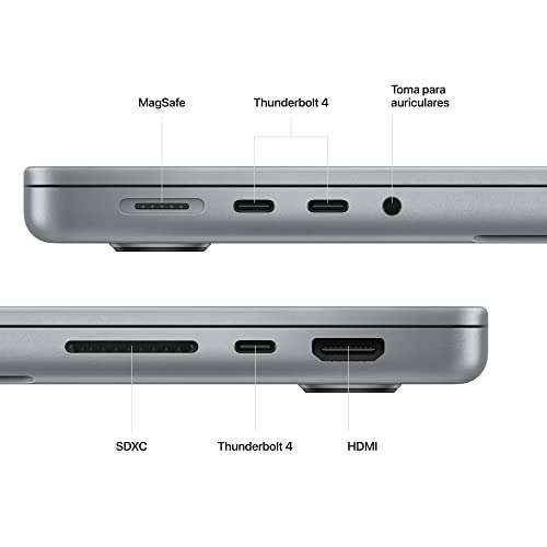 PC Portable 14" Apple Macbook Pro 2023 - M2 Pro, 16 Go RAM, 512 Go RAM - Gris, Clavier ES