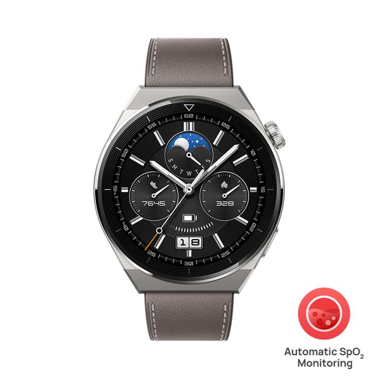 Montre connectée Huawei Watch GT 3 Pro Titanium + Huawei FreeBuds SE 2 - Active Noir ou Classic Gris, AMOLED 1.43", BT 5.2 (46 mm)