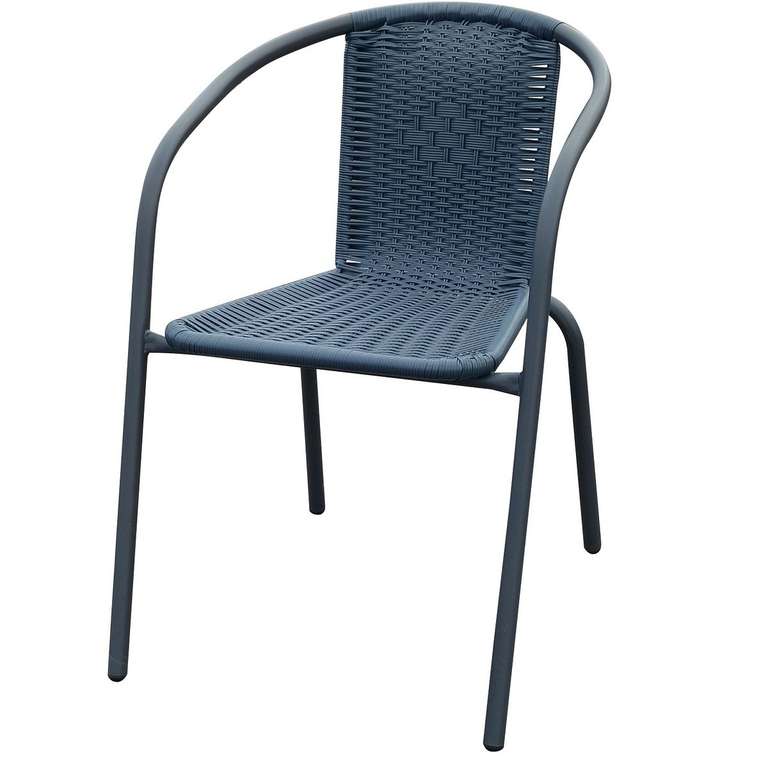 Chaise de jardin en rotin et acier noir Bistro (Via 8.50€ sur la carte fidélité) - Via retrait dans une sélection de magasins