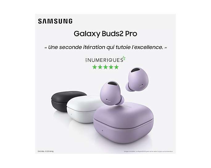 [Unidays / Macif / Ulys / Boursorama / The Corner / Samsung+] Ecouteurs sans-fil Samsung Galaxy Buds 2 Pro (Via ODR 50€)