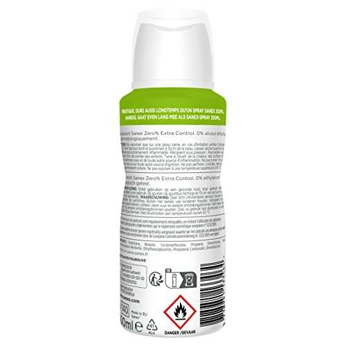 Lot de 6 Déodorant Spray Compressé Extra Control Sanex Zéro% - 6 x 100 ml (Vendeur Monoprix Ile de France - commande de 30€ minimum)