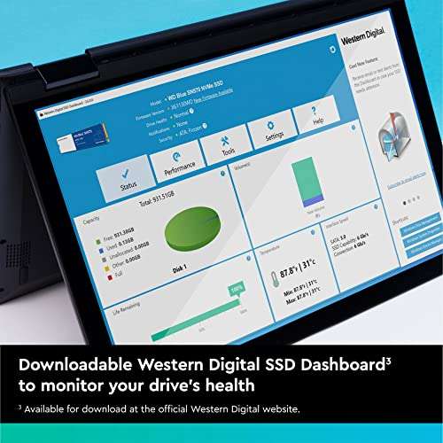 SSD interne M.2 NVMe Western Digital SN570 (WDS100T3B0C) - 1 To, 3500 Mo/s (lecture), / 3000 Mo/s (écriture)