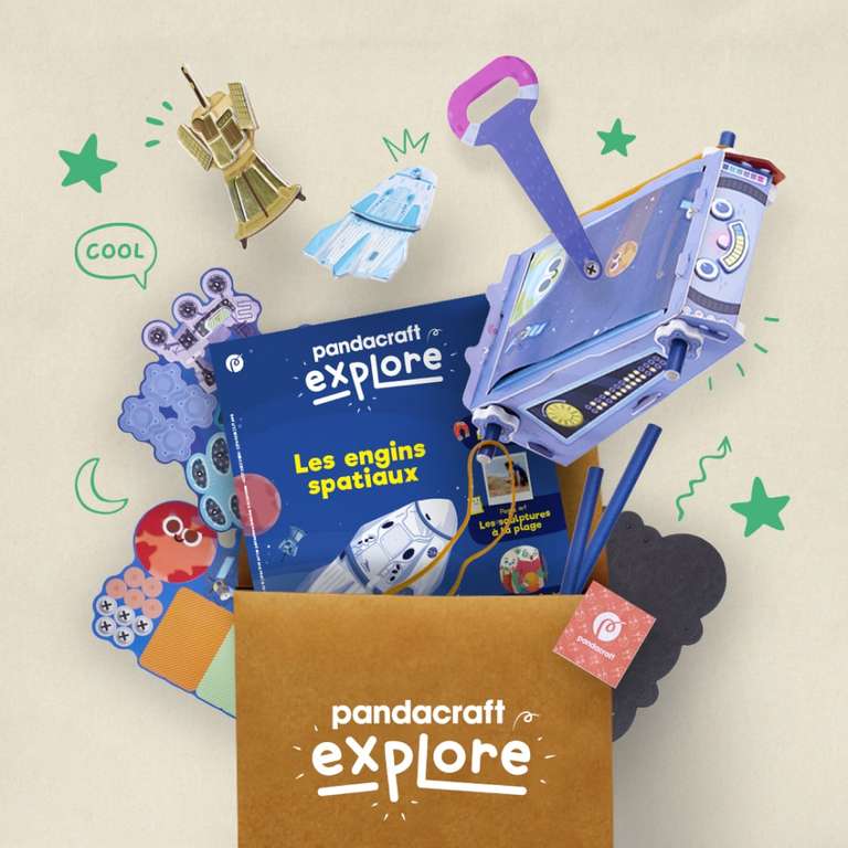 Abonnement d'un mois offert au kit d'activités pour enfant PandaCraft (Sans engagement)